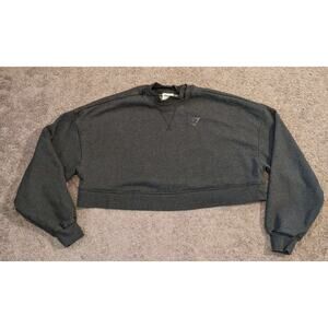 Women's Gymshark Rest Day Sweats Cropped Pullover Sweatshirt B3A9W Dark Gray